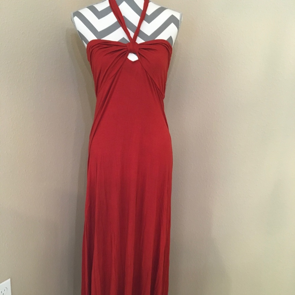 Tammy Mars Orange Long Maxi Strapless Dress NWT Medium